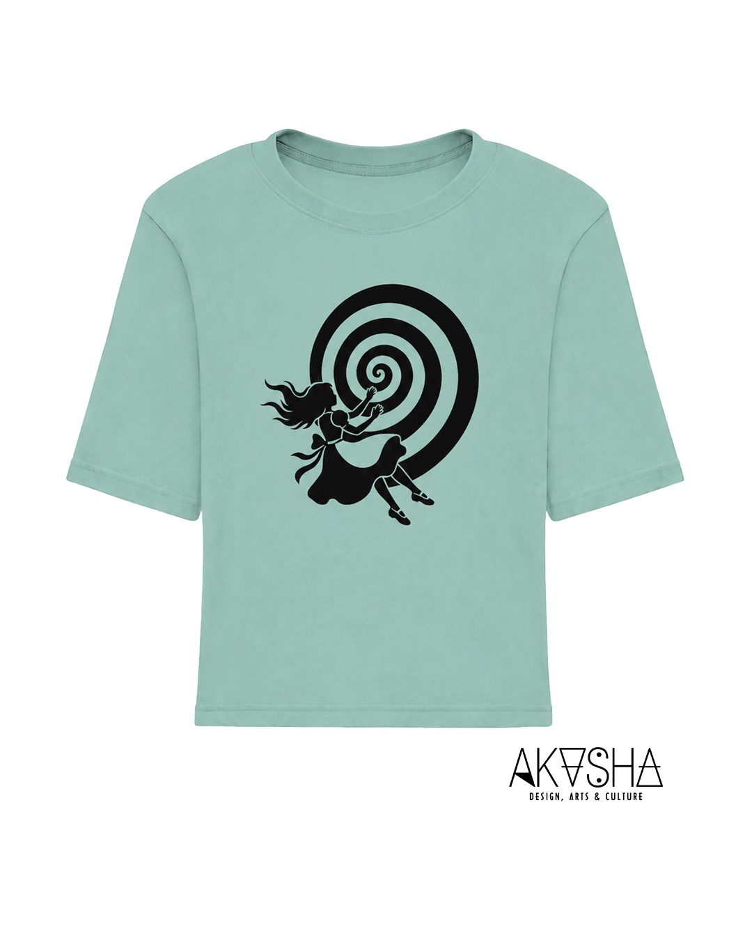 Alice in Wondertown |  Crop Top Washed Blue | AKASHA Designs